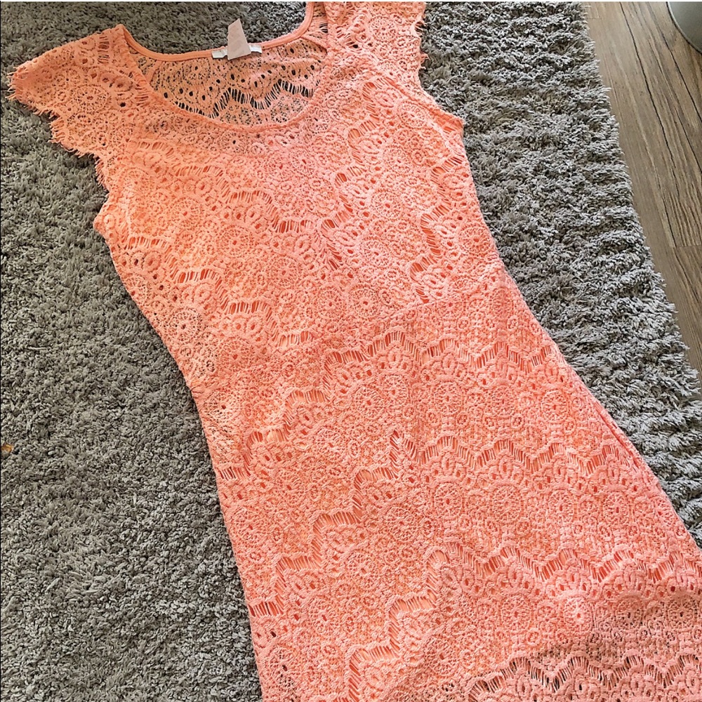 Peach Lace Dress